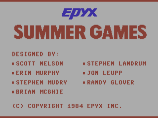 Summer Games title screen for Commodore 64